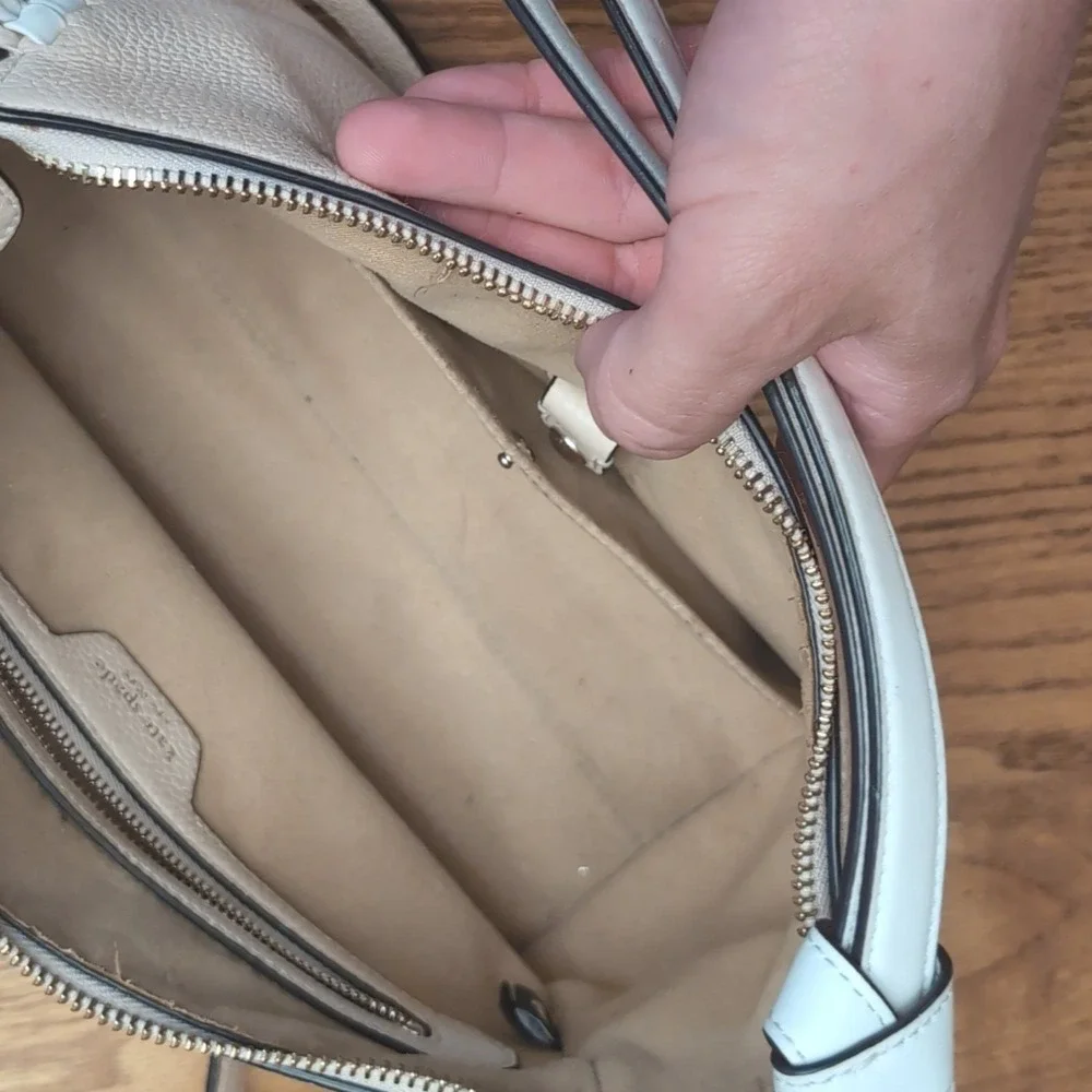 kate spade Crossbody Shoulder Bag Beige Leather Adjustable Strap Handbag